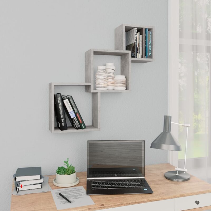 foto del prodotto prolenta premium furniture limited mensole a muro cubiche grigio cemento