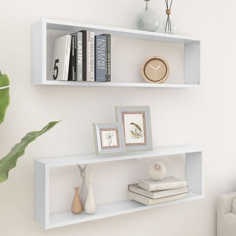 foto del prodotto prolenta premium furniture limited mensole parete a cubo 2 pz bianco 100x15x30