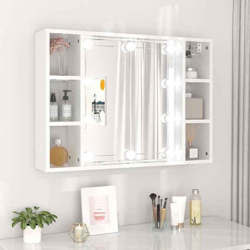 foto del prodotto prolenta premium furniture limited mobile a specchio con led bianco lucido