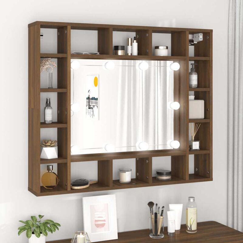 foto del prodotto prolenta premium furniture limited mobile da bagno a specchio con led rovere