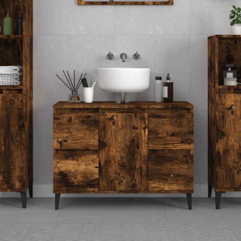 foto del prodotto prolenta premium furniture limited mobile lavabo rovere fumo 80x33x60 cm in