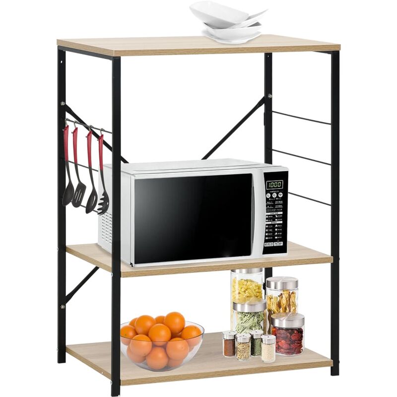 foto del prodotto prolenta premium furniture limited mobile microonde nero e rovere 60x39,6x79,5cm
