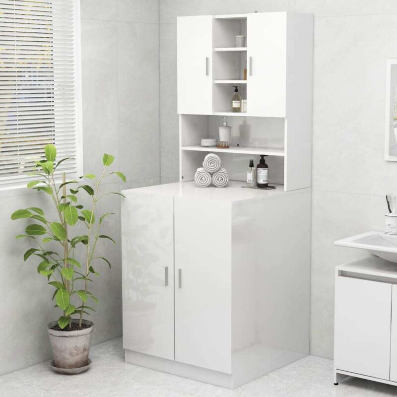 foto del prodotto prolenta premium furniture limited mobile per lavatrice bianco lucido