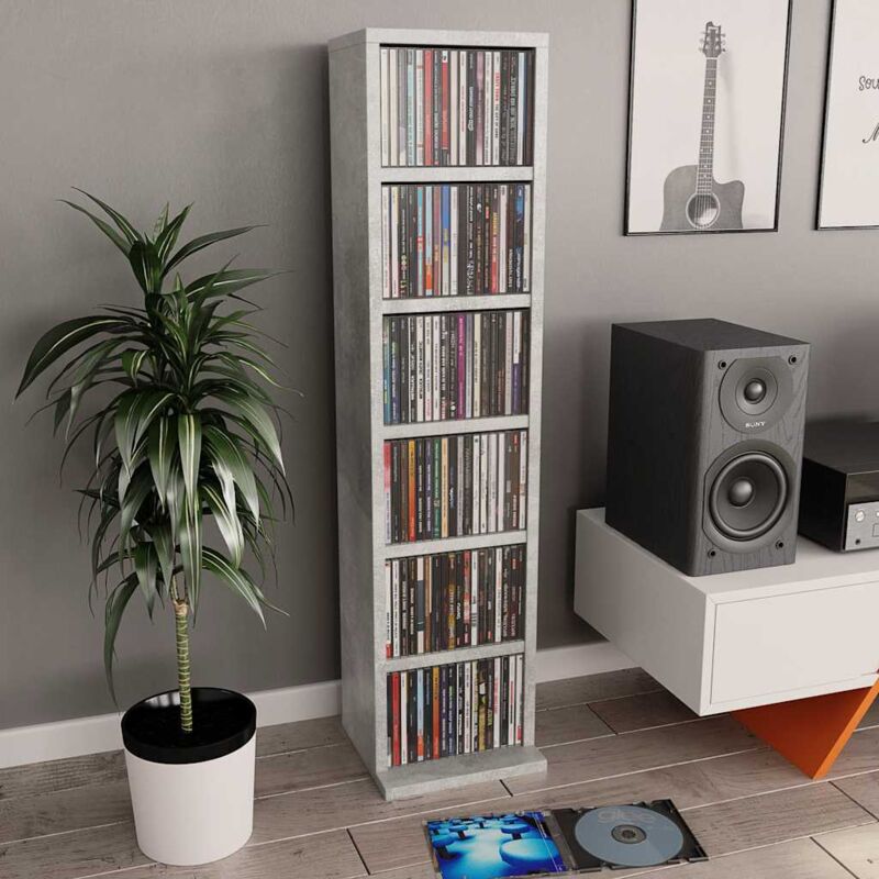 foto del prodotto prolenta premium furniture limited mobile porta cd grigio cemento 21x20x88 cm in