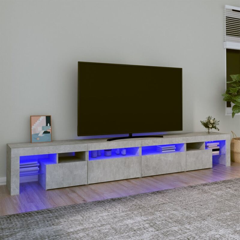 foto del prodotto prolenta premium furniture limited mobile porta tv con luci led grigio cemento