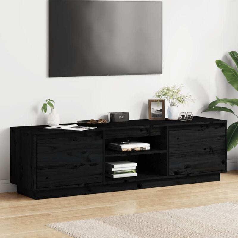 foto del prodotto prolenta premium furniture limited mobile porta tv nero 140x35x40 cm in legno