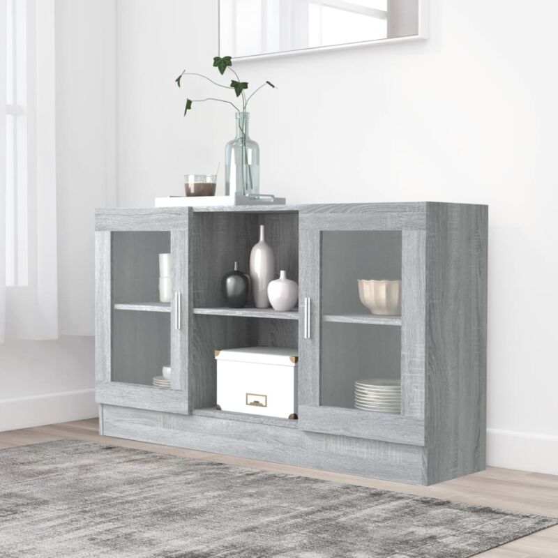 foto del prodotto prolenta premium furniture limited mobile vetrina grigio sonoma 120x30,5x70 cm
