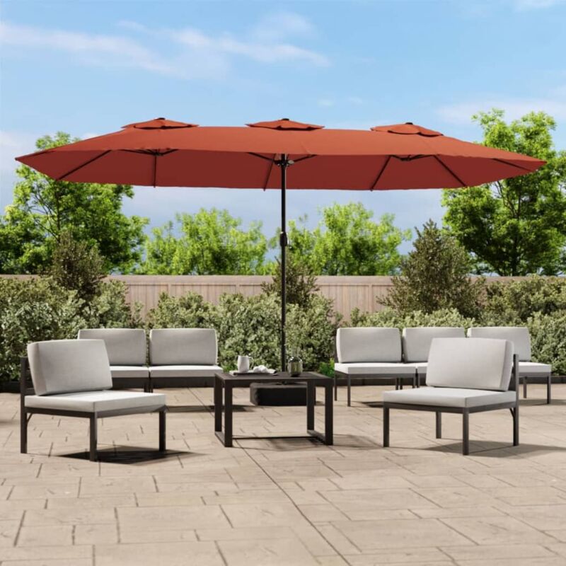 foto del prodotto prolenta premium - furniture limited - ombrellone a doppia testa con led terracotta