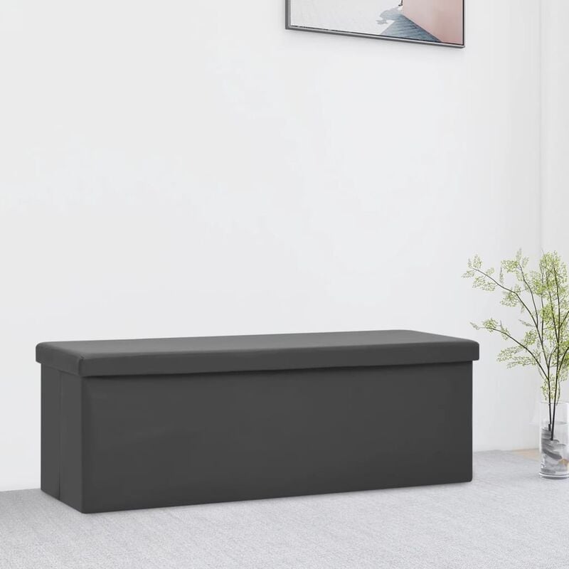 foto del prodotto prolenta premium furniture limited panca portaoggetti pieghevole grigia in pvc