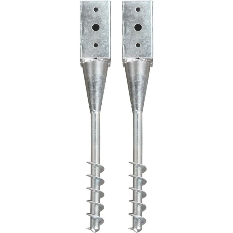 foto del prodotto prolenta premium furniture limited picchetti di terra 2 pz argento 7x7x56 cm in