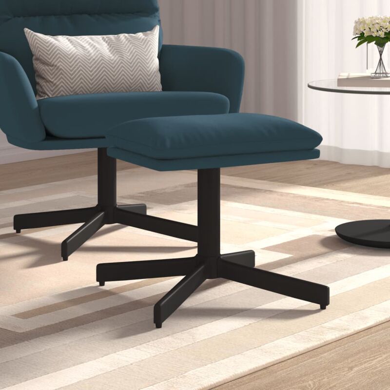 foto del prodotto prolenta premium furniture limited poggiapiedi blu 60x60x36 cm in velluto