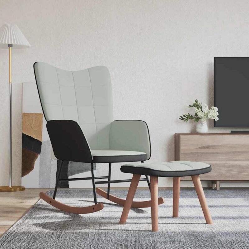 foto del prodotto prolenta premium furniture limited poltrona a dondolo con poggiapiedi grigio