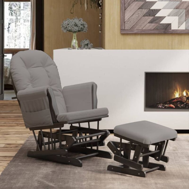 foto del prodotto prolenta premium furniture limited poltrona glider con sgabello grigio chiaro in