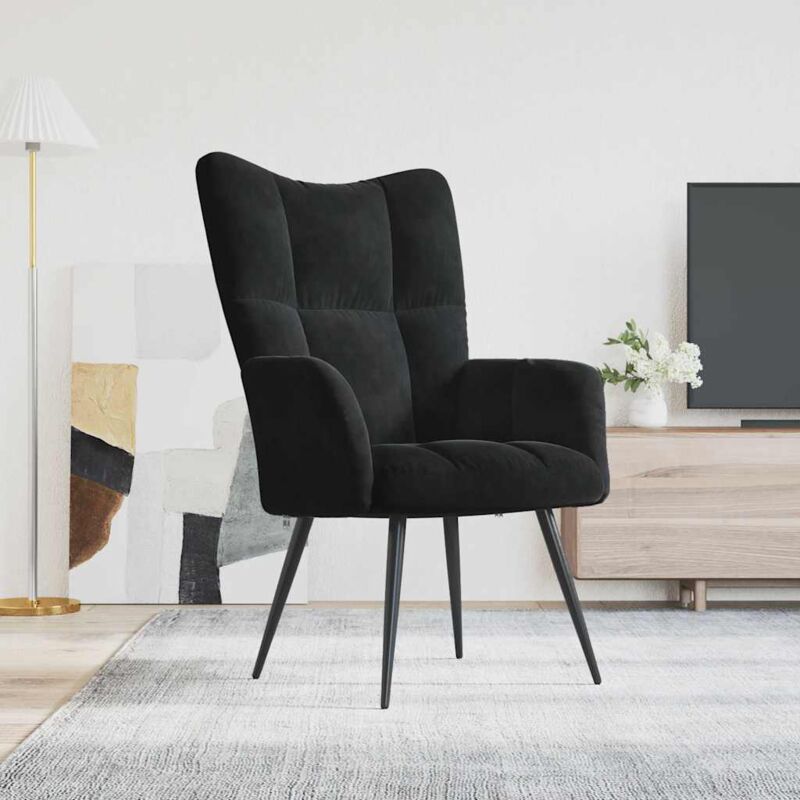 foto del prodotto prolenta premium furniture limited poltrona relax nera in velluto