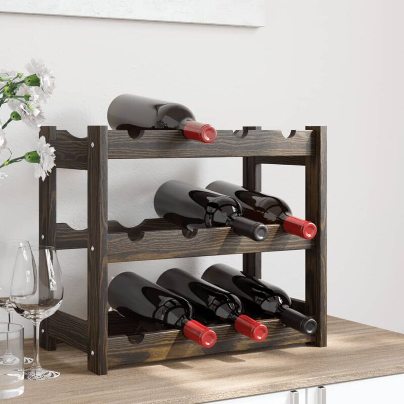foto del prodotto prolenta premium furniture limited portabottiglie per 12 bottiglie nero legno