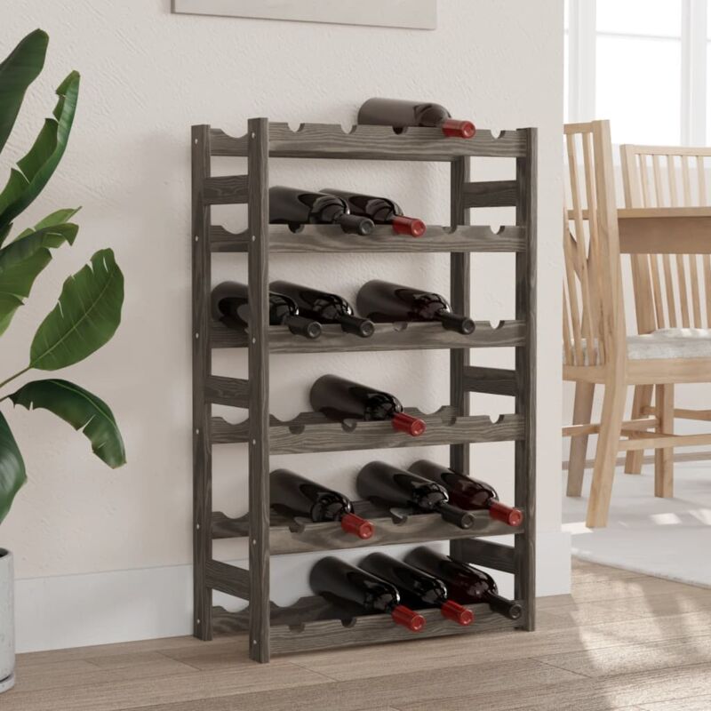 foto del prodotto prolenta premium furniture limited portabottiglie per 30 bottiglie grigio legno