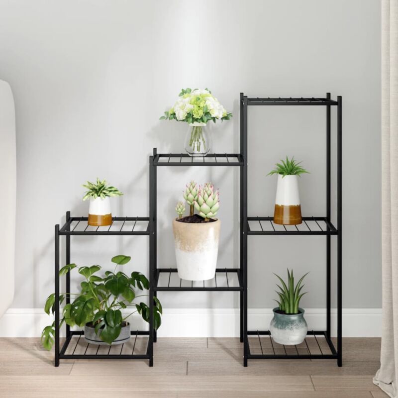foto del prodotto prolenta premium furniture limited portafiori 83x25x80 cm nero in ferro