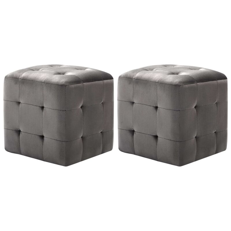 foto del prodotto prolenta premium furniture limited pouf 2 pz grigio 30x30x30 cm in velluto