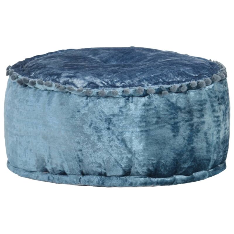 foto del prodotto prolenta premium furniture limited pouf rotondo in velluto 40x20 cm blu