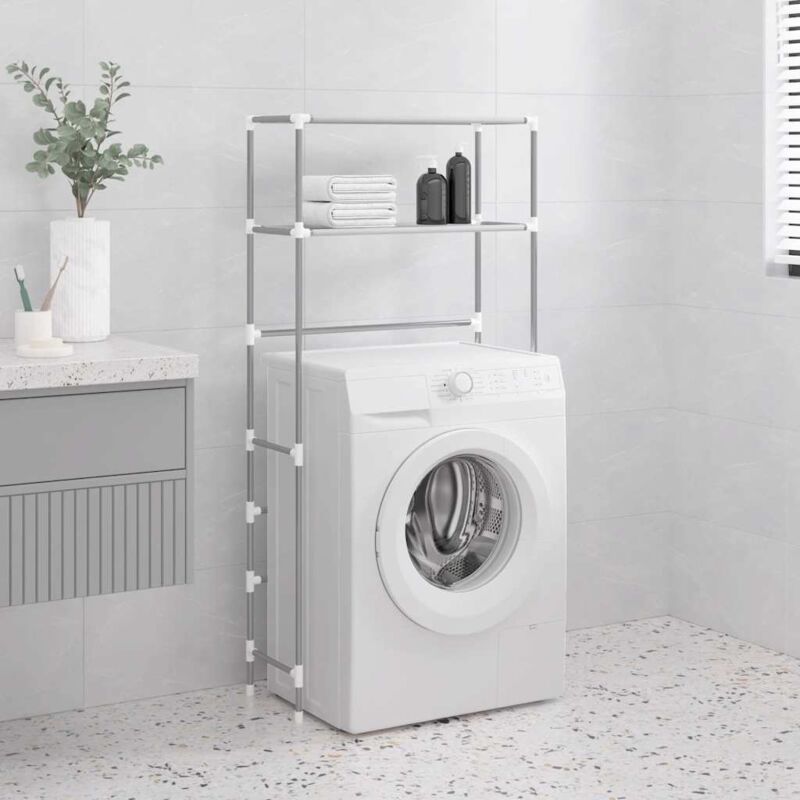 foto del prodotto prolenta premium furniture limited rastrelliera per lavatrice a 2 livelli grigia