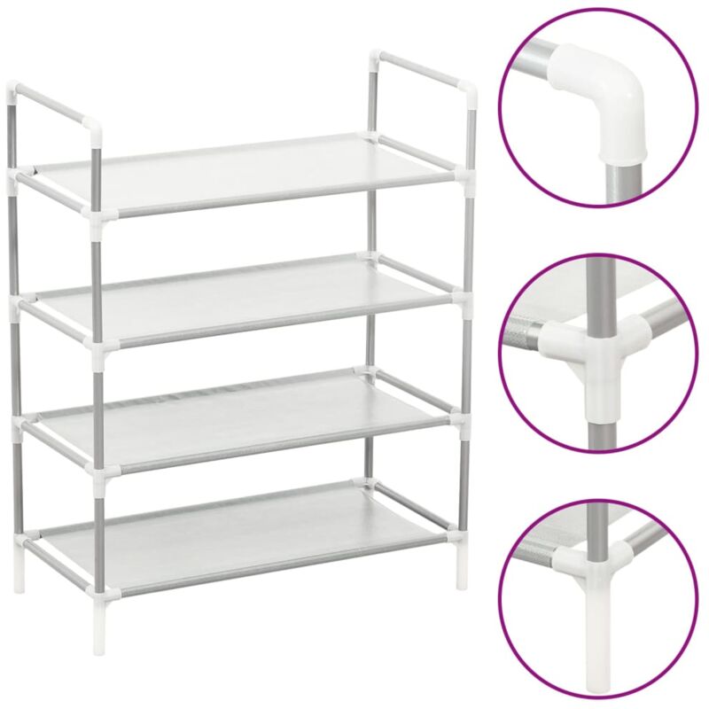 foto del prodotto prolenta premium furniture limited scarpiera con 4 ripiani metallo e tessuto non