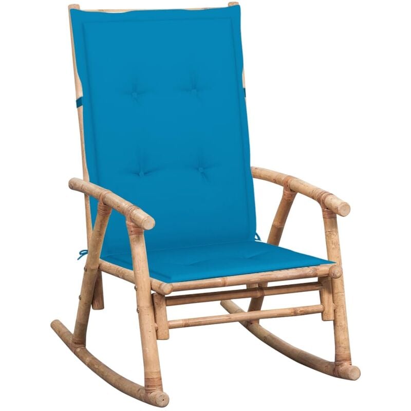 foto del prodotto prolenta premium furniture limited sedia a dondolo con cuscino in bamb 