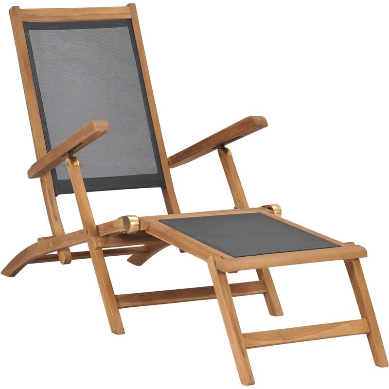 foto del prodotto prolenta premium - furniture limited - sedia a sdraio con poggiapiedi in legno