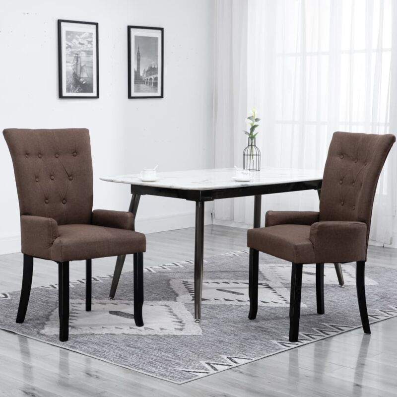 foto del prodotto prolenta premium furniture limited sedia da pranzo con braccioli marrone in