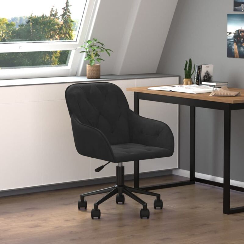 foto del prodotto prolenta premium furniture limited sedia girevole da ufficio nera in velluto