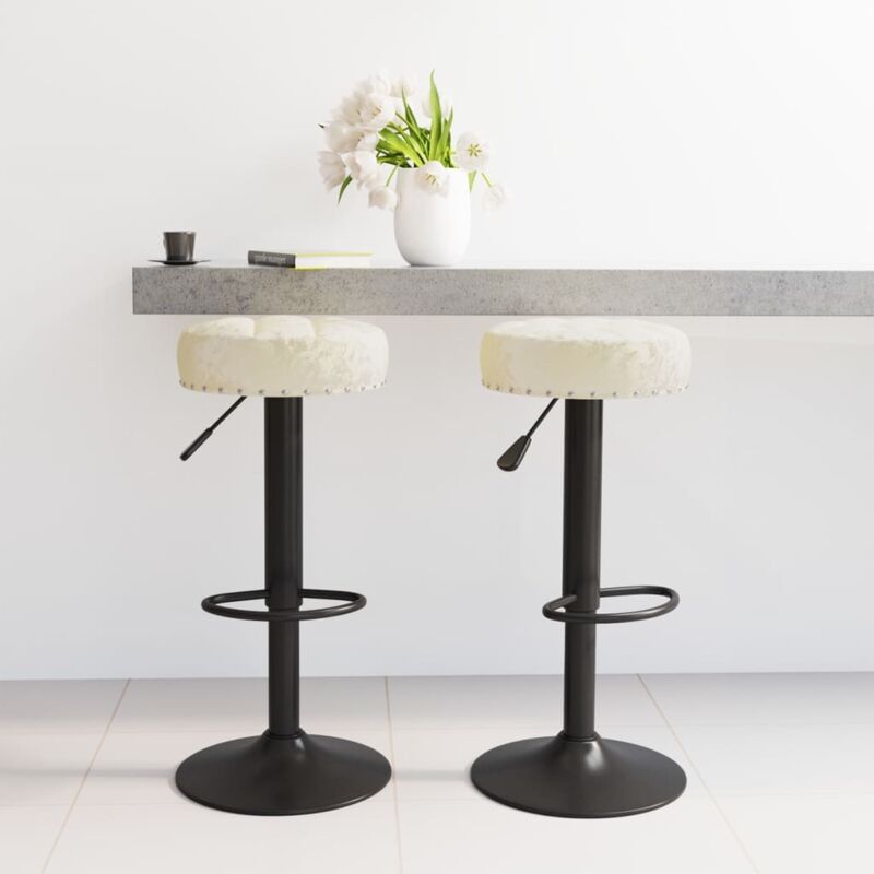 foto del prodotto prolenta premium furniture limited sedie da bar 2 pz crema in velluto