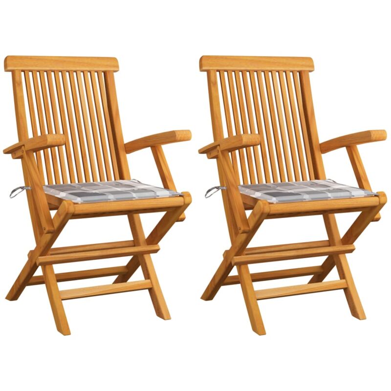 foto del prodotto prolenta premium furniture limited sedie giardino cuscini motivo quadri grigio