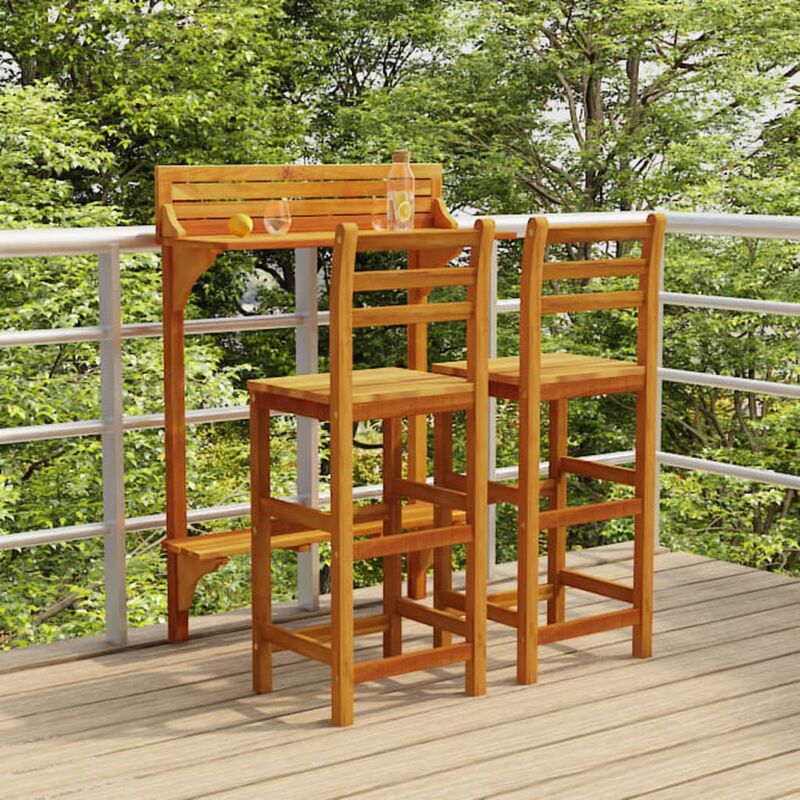 foto del prodotto prolenta premium furniture limited set da bar per balcone 3 pz in legno massello