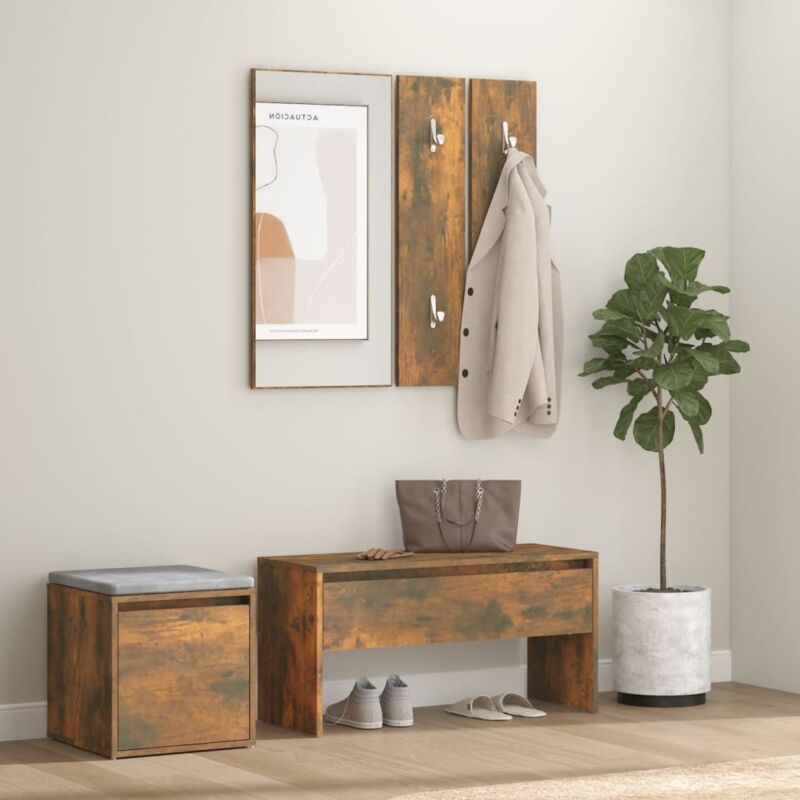 foto del prodotto prolenta premium - furniture limited - set di mobili da corridoio rovere fumo in
