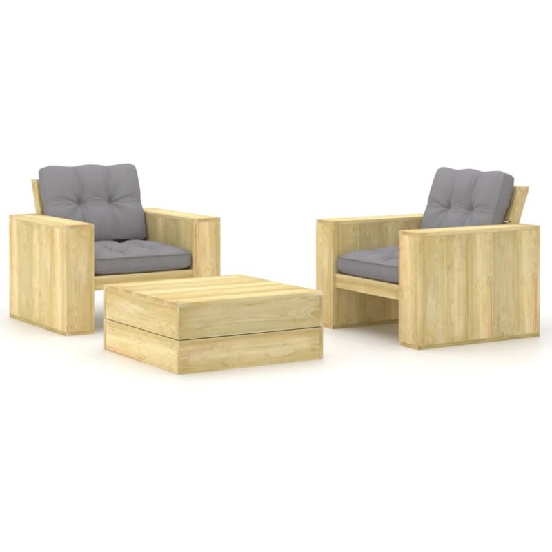 foto del prodotto prolenta premium furniture limited set divani da giardino 3 pz con cuscini legno