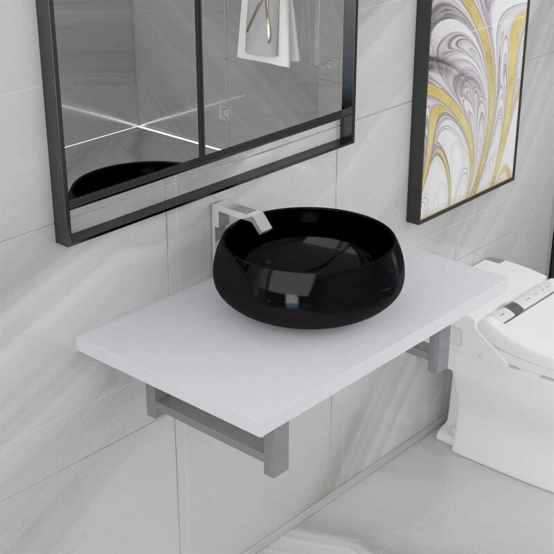 foto del prodotto prolenta premium - furniture limited - set mobili da bagno 2 pz ceramica bianco