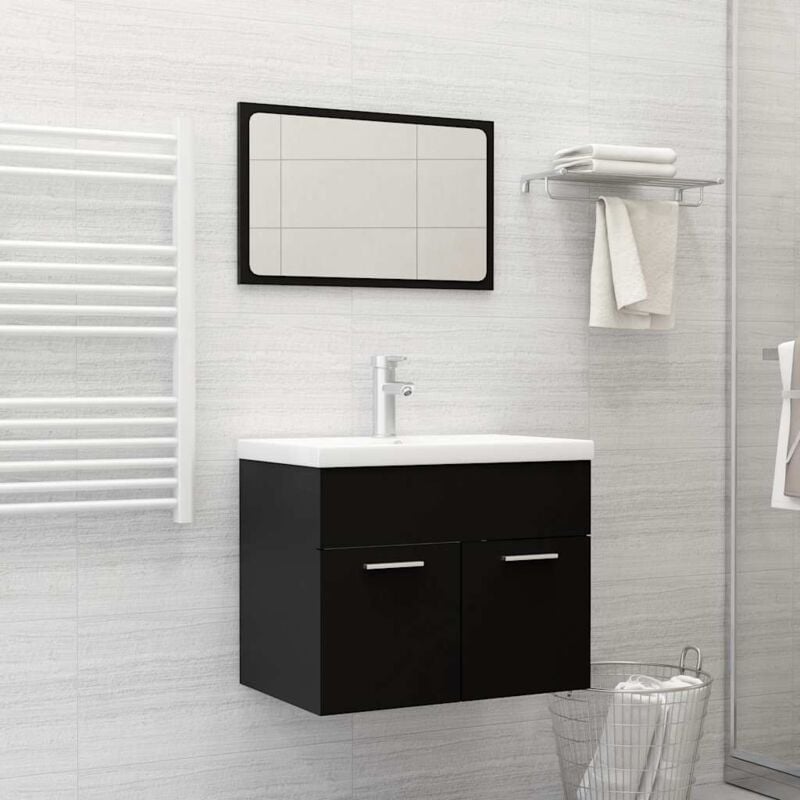 foto del prodotto prolenta premium furniture limited set mobili da bagno 2 pz nero in legno