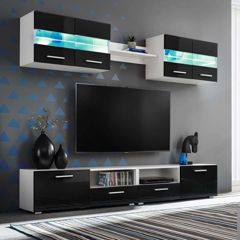 foto del prodotto prolenta premium furniture limited set parete attrezzata porta tv con luci led 5