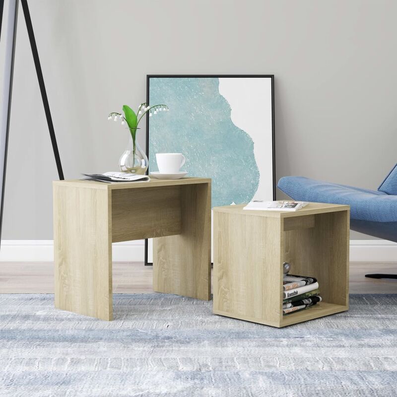 foto del prodotto prolenta premium furniture limited set tavolini salotto rovere sonoma 48x30x45cm