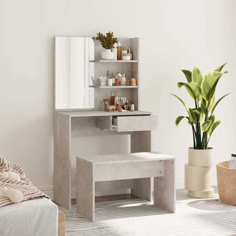 foto del prodotto prolenta premium furniture limited set tavolo da toeletta grigio cemento