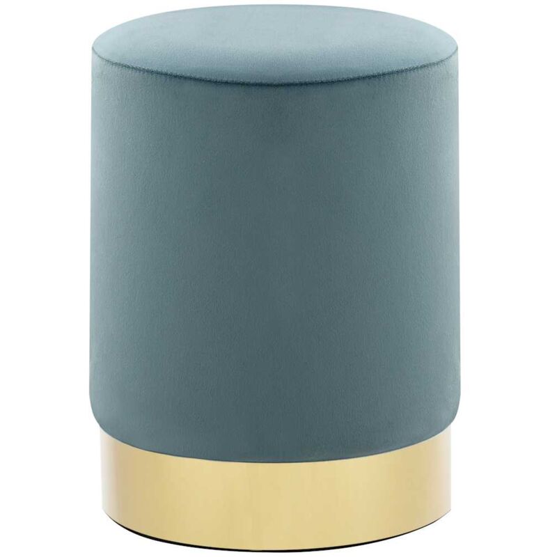 foto del prodotto prolenta premium furniture limited sgabello azzurro e oro in velluto 28 x 36 cm
