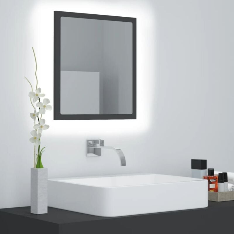 foto del prodotto prolenta premium furniture limited specchio da bagno a led grigio 40x8,5x37 cm