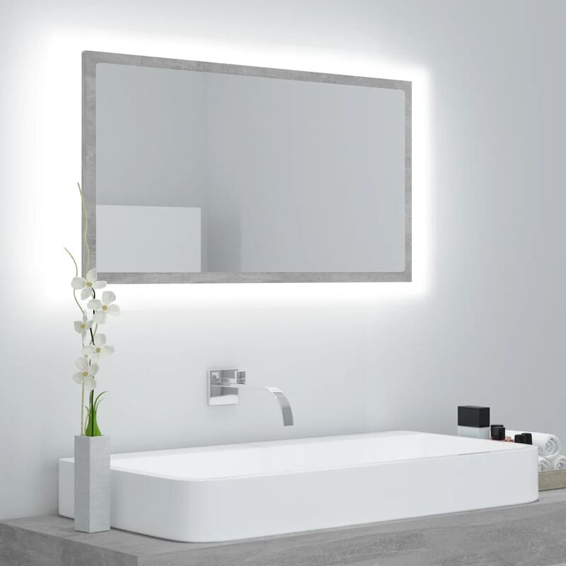 foto del prodotto prolenta premium furniture limited specchio da bagno a led grigio 80x8,5x37 cm