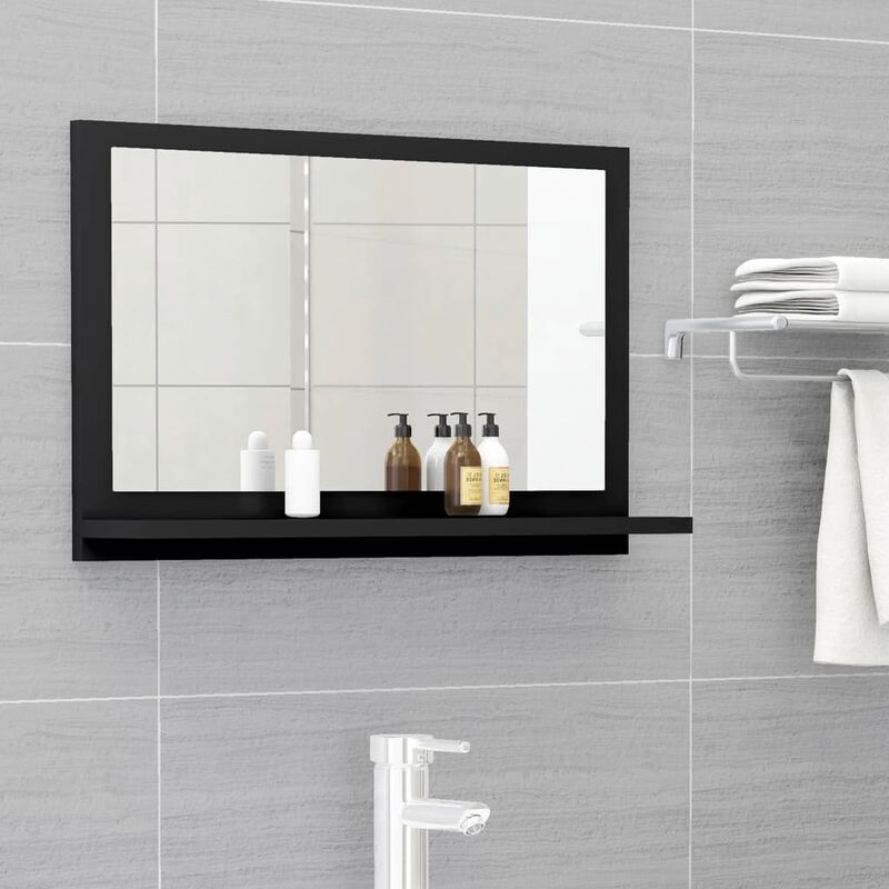 foto del prodotto prolenta premium furniture limited specchio da bagno nero 60x10,5x37 cm in legno