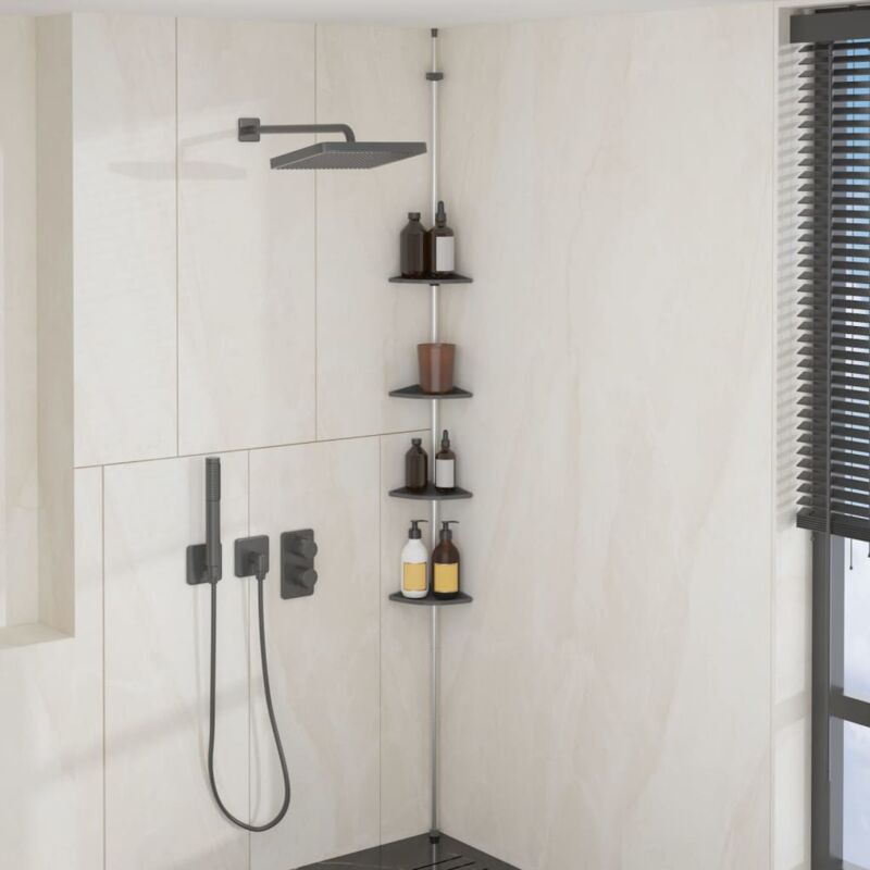 foto del prodotto prolenta premium furniture limited supporto doccia telescopico con 4 ripiani in