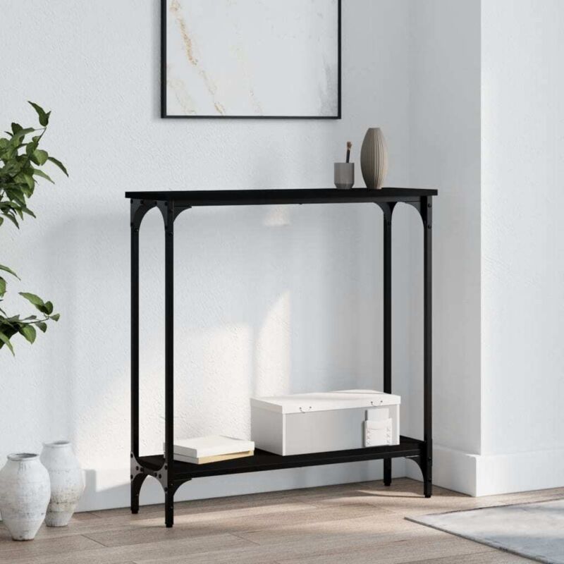 foto del prodotto prolenta premium furniture limited tavolino consolle nero 75x22,5x75 cm in legno