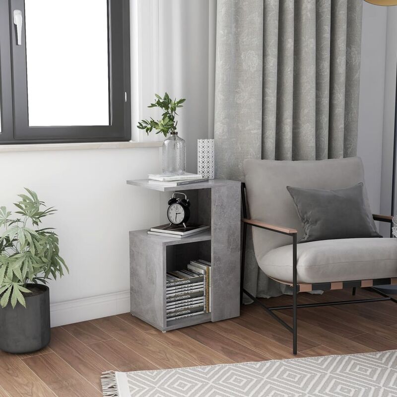 foto del prodotto prolenta premium furniture limited tavolino grigio cemento 36x30x56 cm in legno