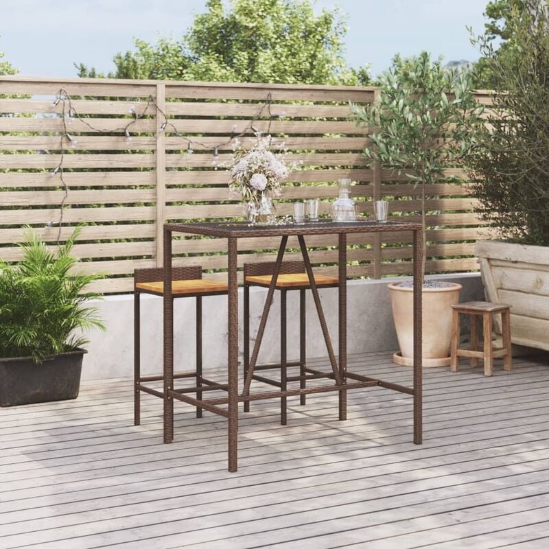 foto del prodotto prolenta premium furniture limited tavolo bar con piano in vetro marrone