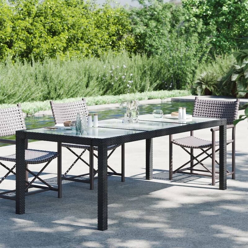 foto del prodotto prolenta premium furniture limited tavolo giardino nero 190x90x75 cm vetro