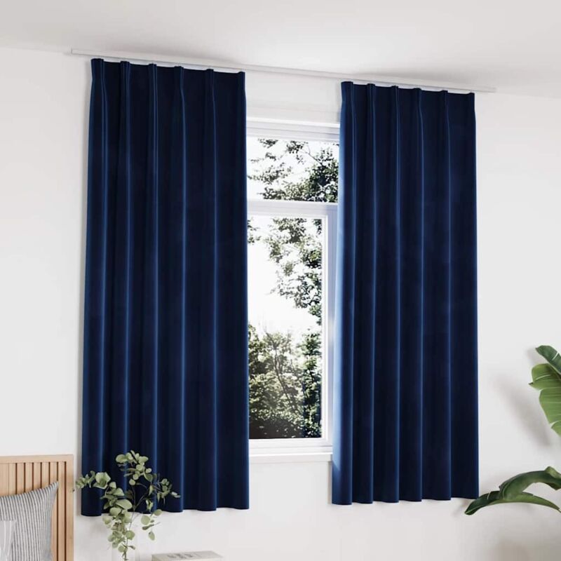 foto del prodotto prolenta premium furniture limited tende oscuranti con ganci 2 pz blu scuro in