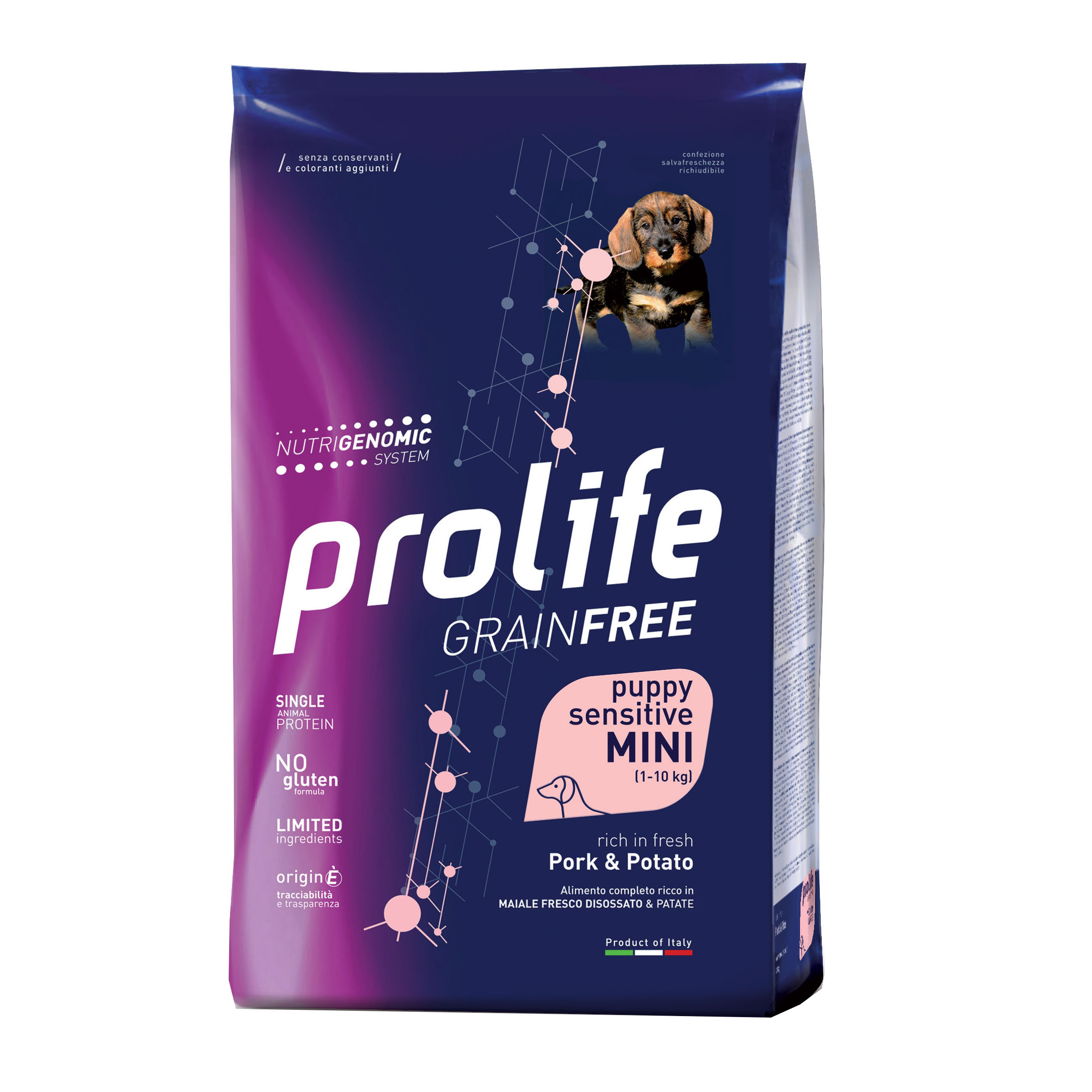foto del prodotto prolife cane grain free sensitive adulto mini maiale amp patate 2 kg
